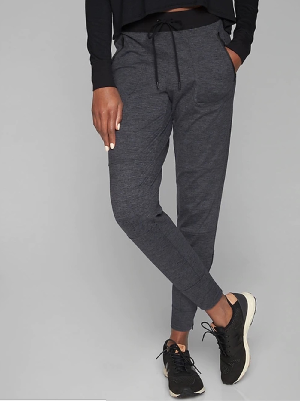 Athleta Grey Zipper Pocket Joggers Size XXS
